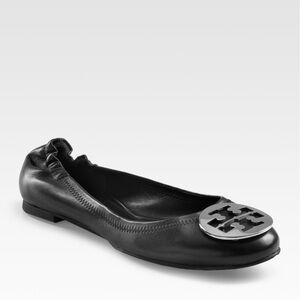 Tory Burch Ballet Flats Black/Silver Size 7.5